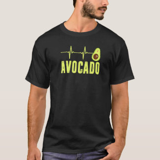 Cute Avocado Heartbeat Vegan voor Mannen Guacamo T-shirt