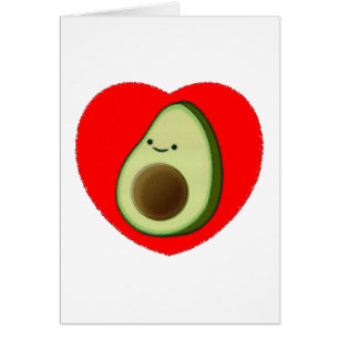 Cute Avocado in Red Heart