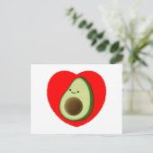 Cute Avocado in Red Heart Briefkaart (Staand voorkant)