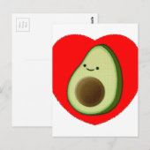 Cute Avocado in Red Heart Briefkaart (Voorkant / Achterkant)