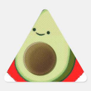 Cute Avocado in Red Heart Driehoek Sticker