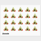 Cute Avocado in Red Heart Driehoek Sticker (Vel)