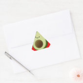 Cute Avocado in Red Heart Driehoek Sticker (Envelop)