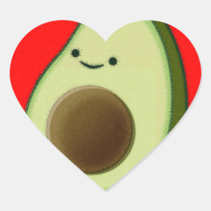 Cute Avocado in Red Heart Hart Sticker