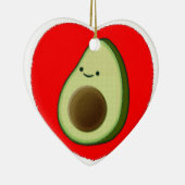 Cute Avocado in Red Heart Keramisch Ornament (Rechts)