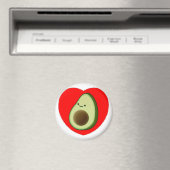 Cute Avocado in Red Heart Magneet (Insitu (Vaatwasser))