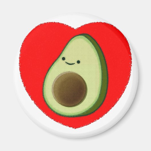 Cute Avocado in Red Heart Magneet (Voorkant)
