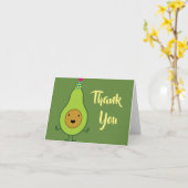 Cute Avocado Merci 1ère carte d'anniversaire (Fleur jaune)