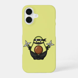 Cute Avocado Ninja Shuriken Warrior Illustration iPhone 16 Hoesje