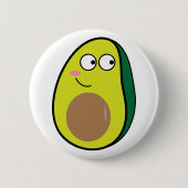 Cute Avocado Pinback Button - Fun Kawaii Fruit Pin (Voorkant)