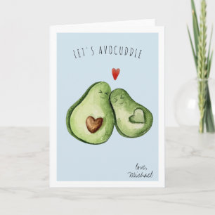 Cute Avocado Romantic Cuddle   VALENTIJNSDAG Feestdagen Kaart