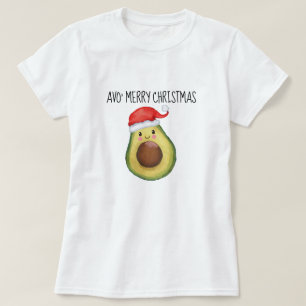 Cute Avocado Santa Avo Merry Kerstmis T-shirt