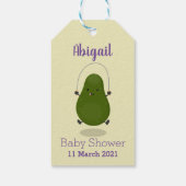 Cute avocado spring cartoon illustratie cadeaulabel (Achterkant)