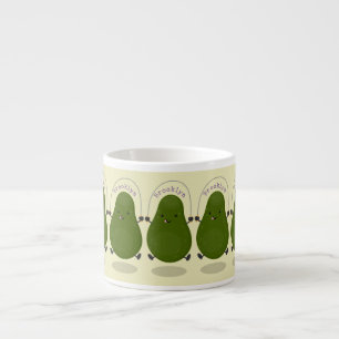 Cute avocado spring cartoon illustratie espresso kop