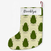 Cute avocado spring cartoon illustratie kleine kerstsok (Achterkant)