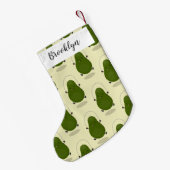 Cute avocado spring cartoon illustratie kleine kerstsok (Achterkant (Hangend))