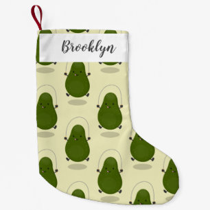 Cute avocado spring cartoon illustratie kleine kerstsok