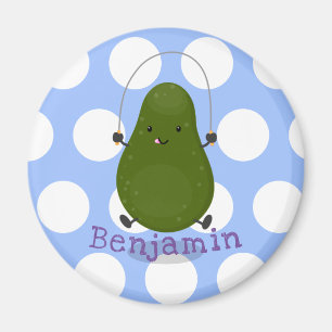 Cute avocado spring cartoon illustratie magneet