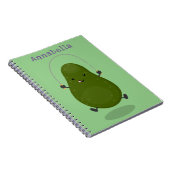 Cute avocado spring cartoon illustratie notitieboek (Rechterzijde)