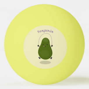 Cute avocado spring cartoon illustratie pingpongballen