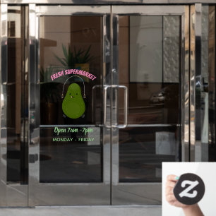 Cute avocado spring cartoon illustratie raamsticker