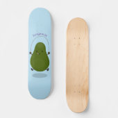 Cute avocado spring cartoon illustratie skateboard (Voorkant)