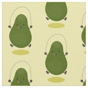 Cute avocado spring cartoon illustratie stof