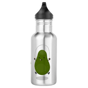 Cute avocado spring cartoon illustratie waterfles
