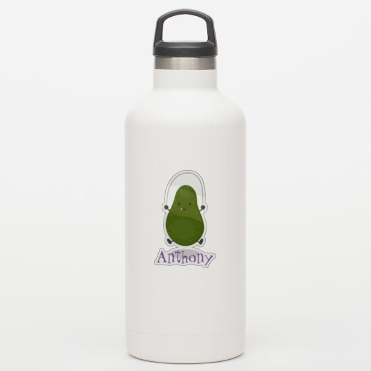Cute avocado springtouw cartoonillustratie sticker (Waterfles)