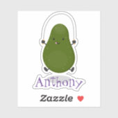 Cute avocado springtouw cartoonillustratie sticker (Vel)