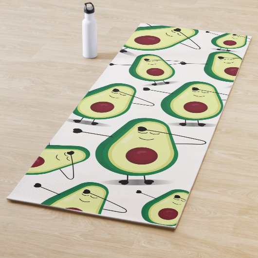Cute Avocado Swag Cartoon Yogamat (In situ)
