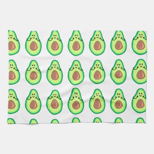 Cute Avocado Tea Towel Theedoek (Horizontaal)