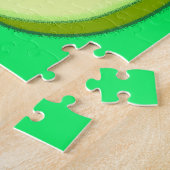 Cute Avocado tekent op groen Legpuzzel (Zijkant)