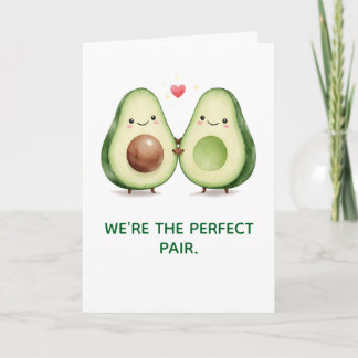 Cute Avocado Valentines Day Card Feestdagen Kaart
