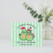 Cute Avocados Persoonlijke Kerstmis Briefkaart (Staand voorkant)