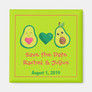Cute Avocados Save the Date Magneet