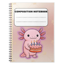 Cute Axolotl Carnet d'anniversaire - Cadeau amusan