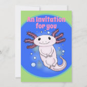 Cute axolotl cartoon kaart (Achterkant)