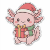✔ Cute Axolotl Christmas Gift Sticker (Voorkant)