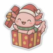 Cute Axolotl Christmas Gift Sticker (Devant)