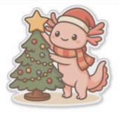 Cute Axolotl Christmas Tree Sticker (Devant)