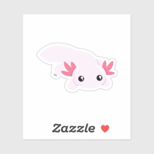Cute Axolotl Custom-Cut Vinyl Sticker (Vel)
