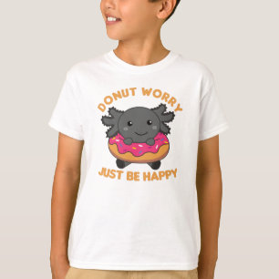 Cute Axolotl Funny Animals in Donut Roze T-shirt