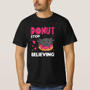 Cute Axolotl Funny Animals in Donut Roze T-shirt