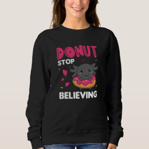 Cute Axolotl Funny Animals in Donut Roze Trui