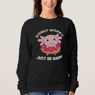 Cute Axolotl Funny Animals in Donut Roze Trui