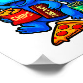 Cute Axolotl Funny Snaxolotl Snacks A Lot Axolotl Poster (Hoek)