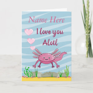 Cute Axolotl Ik Hou Van Jou Vouwkaart Kaart
