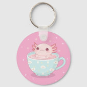 Cute axolotl in a cup sleutelhanger (Achterkant)
