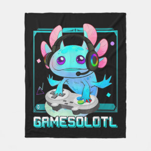 Cute Axolotl Lover Gamesalotl Gaming Axolotl Kinde Fleece Deken